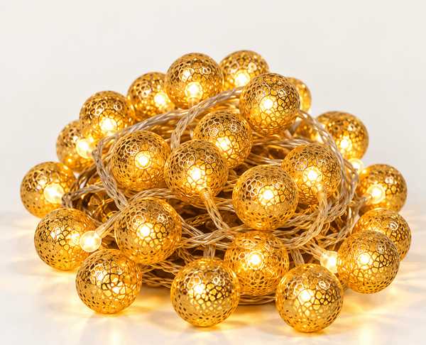 Golden Ball String Lights